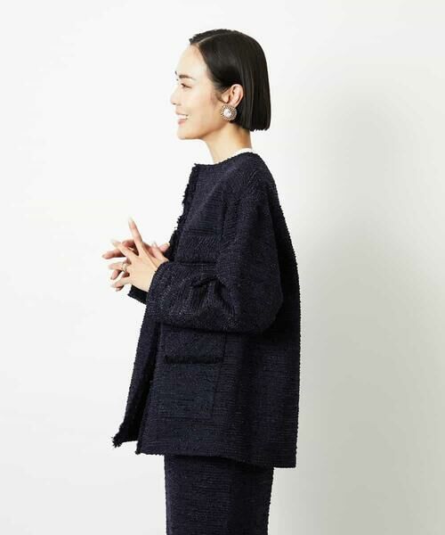 MICHEL KLEIN / ミッシェルクラン セットアップ | [セットアップ対応]ファンシーツイードロングジャケット | 詳細12