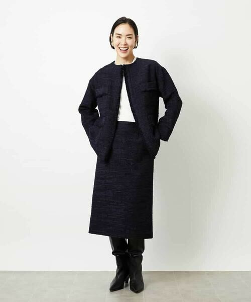 MICHEL KLEIN / ミッシェルクラン セットアップ | [セットアップ対応]ファンシーツイードロングジャケット | 詳細14