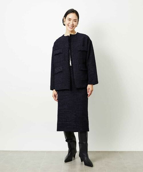 MICHEL KLEIN / ミッシェルクラン セットアップ | [セットアップ対応]ファンシーツイードロングジャケット | 詳細15