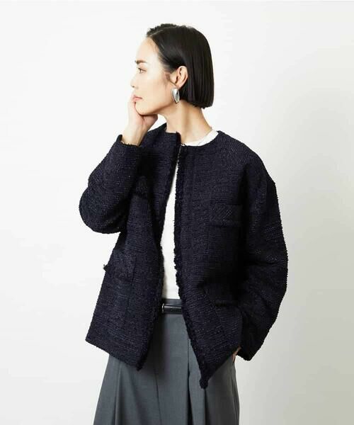 MICHEL KLEIN / ミッシェルクラン セットアップ | [セットアップ対応]ファンシーツイードロングジャケット | 詳細20