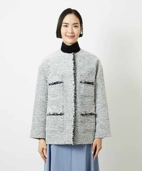 MICHEL KLEIN / ミッシェルクラン セットアップ | [セットアップ対応]ファンシーツイードロングジャケット | 詳細21