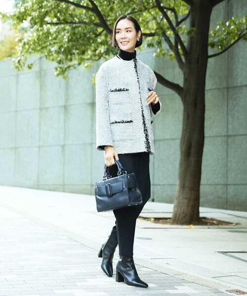 MICHEL KLEIN / ミッシェルクラン セットアップ | [セットアップ対応]ファンシーツイードロングジャケット | 詳細5