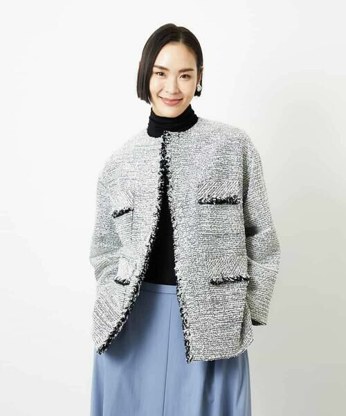 MICHEL KLEIN / ミッシェルクラン セットアップ | [セットアップ対応]ファンシーツイードロングジャケット | 詳細6