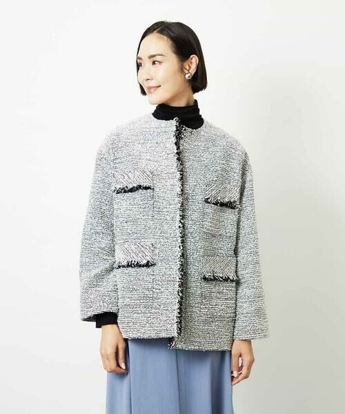 MICHEL KLEIN / ミッシェルクラン セットアップ | [セットアップ対応]ファンシーツイードロングジャケット | 詳細7