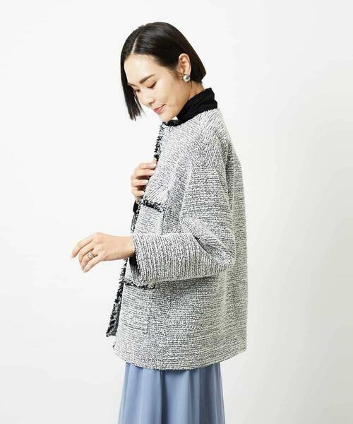 MICHEL KLEIN / ミッシェルクラン セットアップ | [セットアップ対応]ファンシーツイードロングジャケット | 詳細8