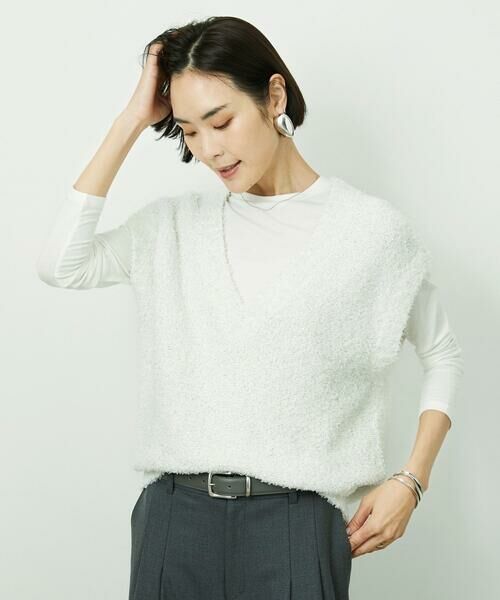 MICHEL KLEIN / ミッシェルクラン カットソー | ［レイヤードに最適］シアークルーネックPO | 詳細12