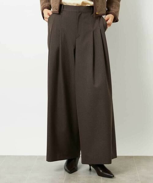 MICHEL KLEIN / ミッシェルクラン その他パンツ | チェック柄2タックワイドパンツ | 詳細1