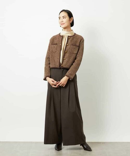 MICHEL KLEIN / ミッシェルクラン その他パンツ | チェック柄2タックワイドパンツ | 詳細5