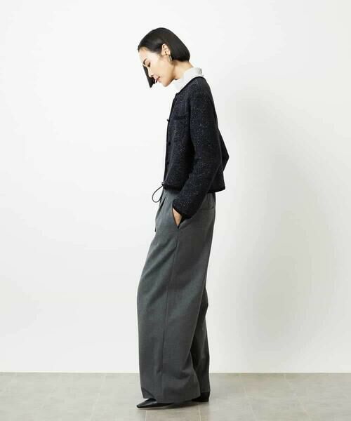 MICHEL KLEIN / ミッシェルクラン カーディガン・ボレロ | ツィード調モールニットジャケット | 詳細10