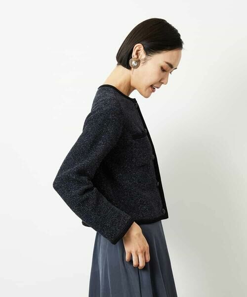 MICHEL KLEIN / ミッシェルクラン カーディガン・ボレロ | ツィード調モールニットジャケット | 詳細2