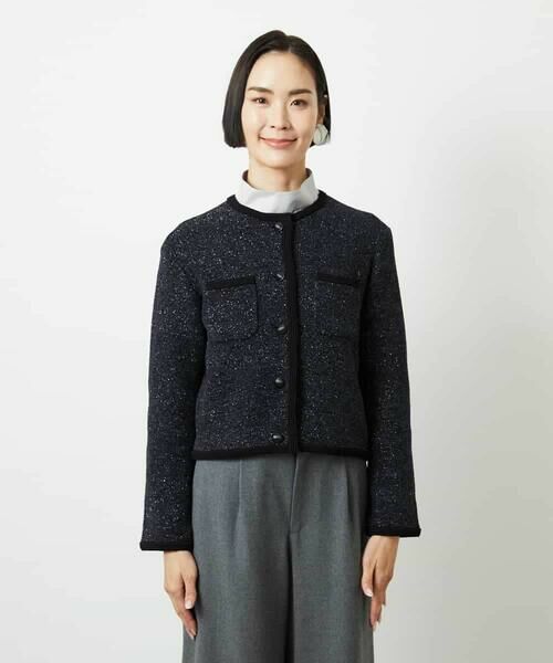 MICHEL KLEIN / ミッシェルクラン カーディガン・ボレロ | ツィード調モールニットジャケット | 詳細23