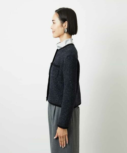MICHEL KLEIN / ミッシェルクラン カーディガン・ボレロ | ツィード調モールニットジャケット | 詳細24
