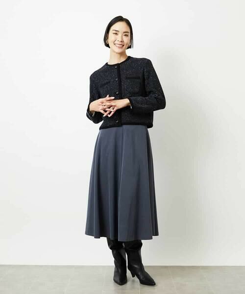 MICHEL KLEIN / ミッシェルクラン カーディガン・ボレロ | ツィード調モールニットジャケット | 詳細3