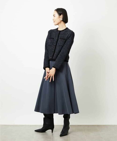MICHEL KLEIN / ミッシェルクラン カーディガン・ボレロ | ツィード調モールニットジャケット | 詳細4