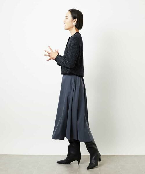 MICHEL KLEIN / ミッシェルクラン カーディガン・ボレロ | ツィード調モールニットジャケット | 詳細5