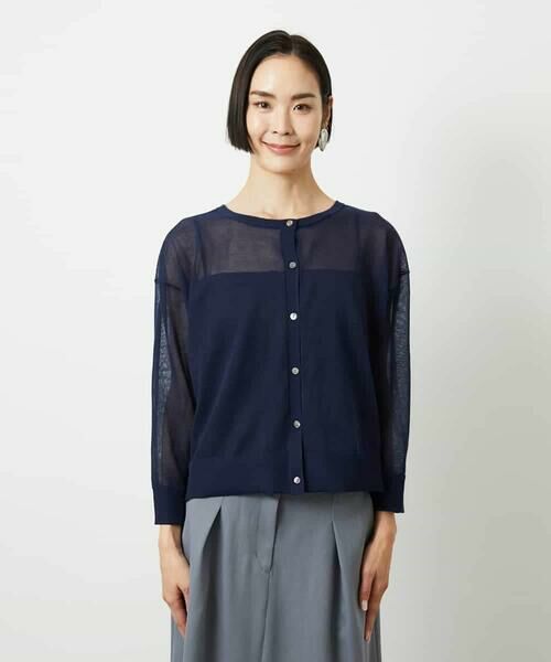 MICHEL KLEIN / ミッシェルクラン カーディガン・ボレロ | 2WAYシアーニットカーディガン | 詳細20