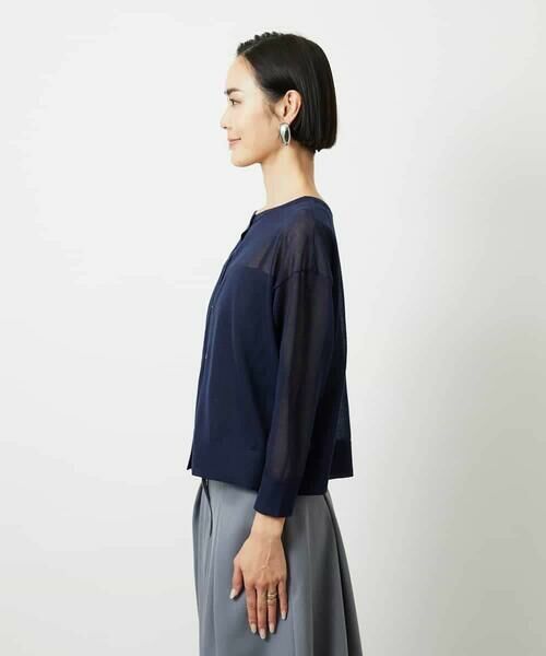 MICHEL KLEIN / ミッシェルクラン カーディガン・ボレロ | 2WAYシアーニットカーディガン | 詳細21