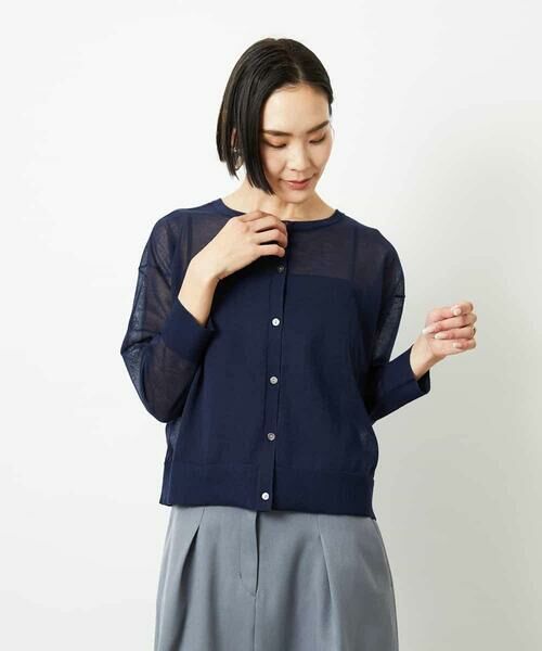 MICHEL KLEIN / ミッシェルクラン カーディガン・ボレロ | 2WAYシアーニットカーディガン | 詳細6