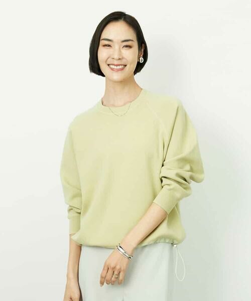 MICHEL KLEIN / ミッシェルクラン ニット・セーター | ドロストラグランニットプルオーバー（ライトイエロー）