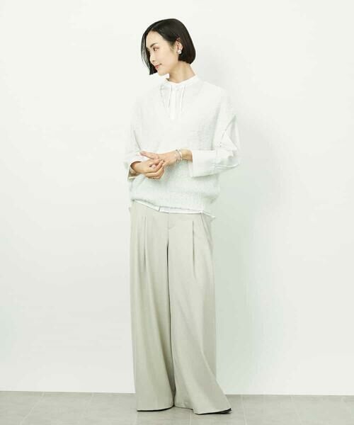 MICHEL KLEIN / ミッシェルクラン ニット・セーター | ツィードライクVネックベスト | 詳細10