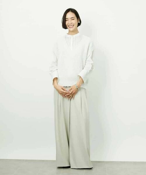 MICHEL KLEIN / ミッシェルクラン ニット・セーター | ツィードライクVネックベスト | 詳細11