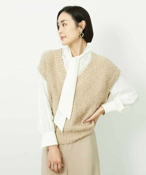 MICHEL KLEIN / ミッシェルクラン ニット・セーター | ツィードライクVネックベスト | 詳細13