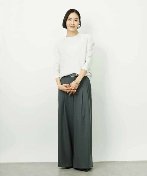 MICHEL KLEIN / ミッシェルクラン ニット・セーター | ツィードライクVネックベスト | 詳細3