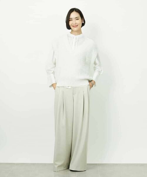 MICHEL KLEIN / ミッシェルクラン ニット・セーター | ツィードライクVネックベスト | 詳細9