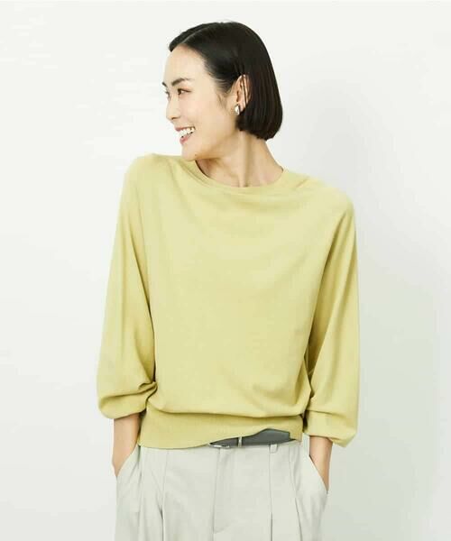 MICHEL KLEIN / ミッシェルクラン ニット・セーター | ホールガーメント(R)ボトルネックニット（イエロー）