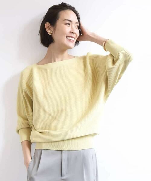 MICHEL KLEIN / ミッシェルクラン ニット・セーター | ［定番人気］ホールガーメント(R)ドルマンスリーブニット（ライトイエロー）