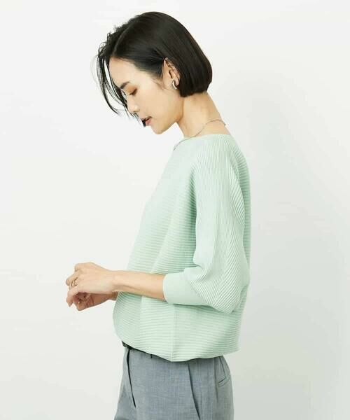 MICHEL KLEIN / ミッシェルクラン ニット・セーター | ［定番人気］ホールガーメント(R)ドルマンスリーブニット（グリーン）