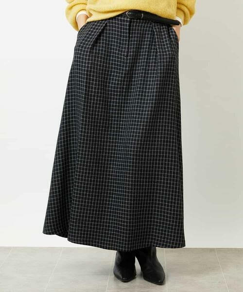 MICHEL KLEIN / ミッシェルクラン ロング・マキシ丈スカート | ミモレ丈チェック柄Aラインスカート | 詳細1