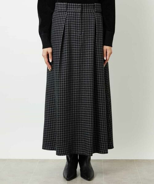 MICHEL KLEIN / ミッシェルクラン ロング・マキシ丈スカート | ミモレ丈チェック柄Aラインスカート | 詳細10