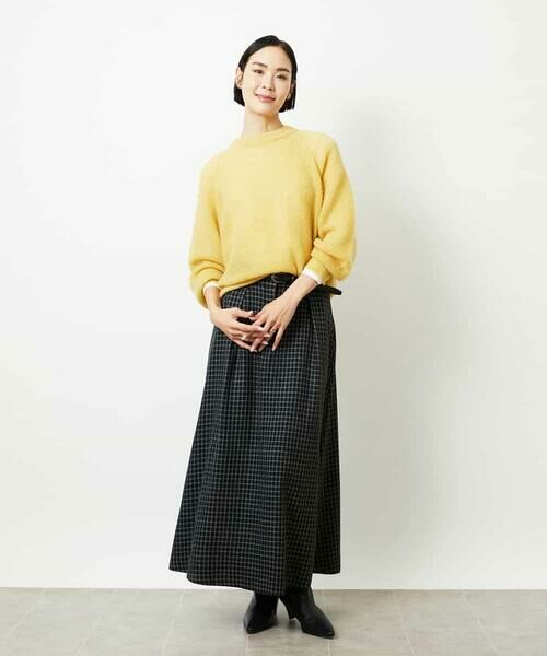 MICHEL KLEIN / ミッシェルクラン ロング・マキシ丈スカート | ミモレ丈チェック柄Aラインスカート | 詳細5