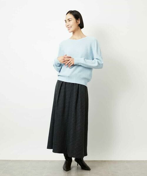 MICHEL KLEIN / ミッシェルクラン ロング・マキシ丈スカート | ミモレ丈チェック柄Aラインスカート | 詳細8