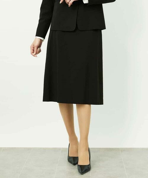 MICHEL KLEIN / ミッシェルクラン ロング・マキシ丈スカート | [セットアップ対応]セミフレアSK（ブラック）