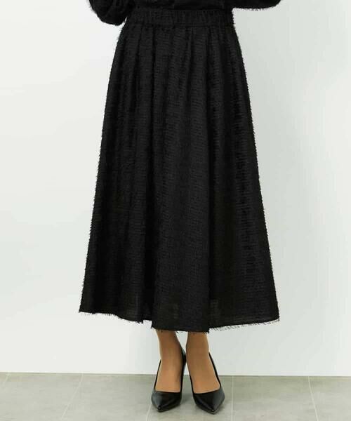 MICHEL KLEIN / ミッシェルクラン ロング・マキシ丈スカート | [セットアップ対応/コージーボトム]ギャザースカート（ブラック）