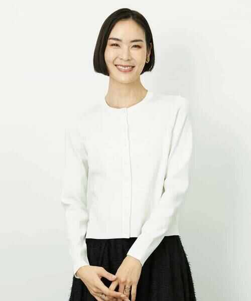 MICHEL KLEIN / ミッシェルクラン セットアップ | [アンサンブル対応]コンパクトクルーネックカーディガン | 詳細2