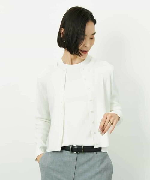 MICHEL KLEIN / ミッシェルクラン セットアップ | [アンサンブル対応]コンパクトクルーネックカーディガン | 詳細6