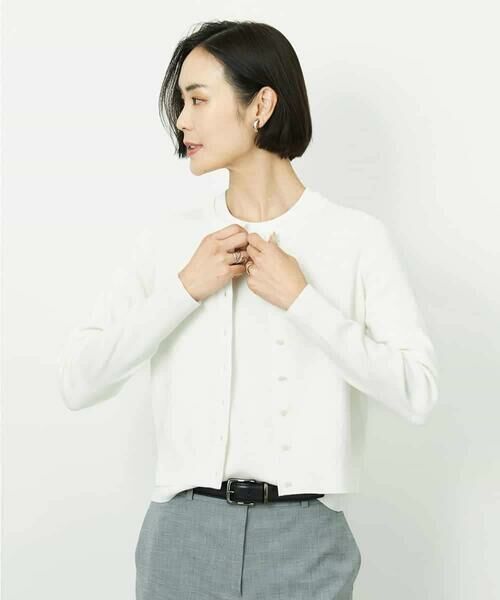 MICHEL KLEIN / ミッシェルクラン セットアップ | [アンサンブル対応]コンパクトクルーネックカーディガン | 詳細7