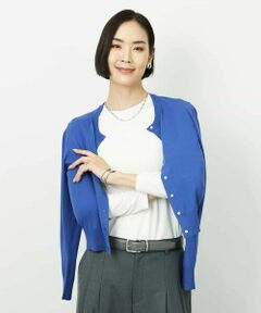 MICHEL KLEIN / ミッシェルクラン カーディガン・ボレロ | コンパクトクルーネックカーディガン