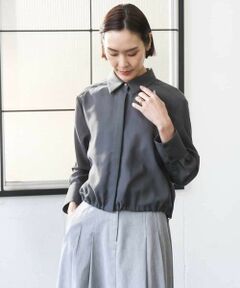 MICHEL KLEIN / ミッシェルクラン シャツ・ブラウス | シアータッチ ドローストリングシャツブラウス