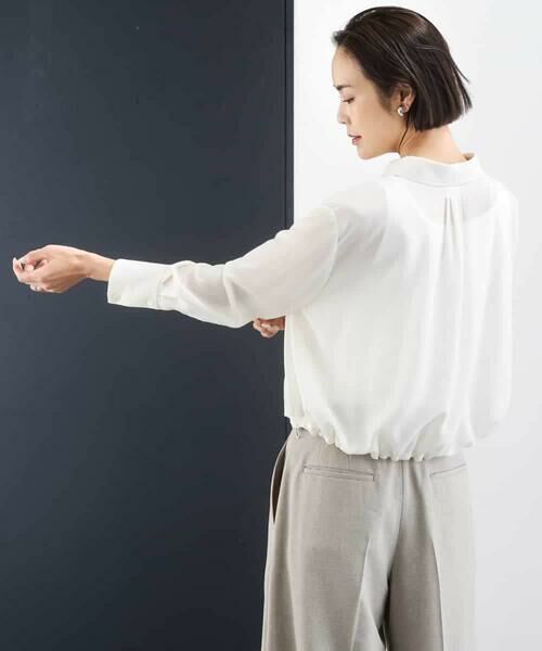 MICHEL KLEIN / ミッシェルクラン シャツ・ブラウス | シアータッチ ドローストリングシャツブラウス | 詳細1