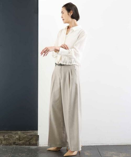 MICHEL KLEIN / ミッシェルクラン シャツ・ブラウス | シアータッチ ドローストリングシャツブラウス | 詳細10