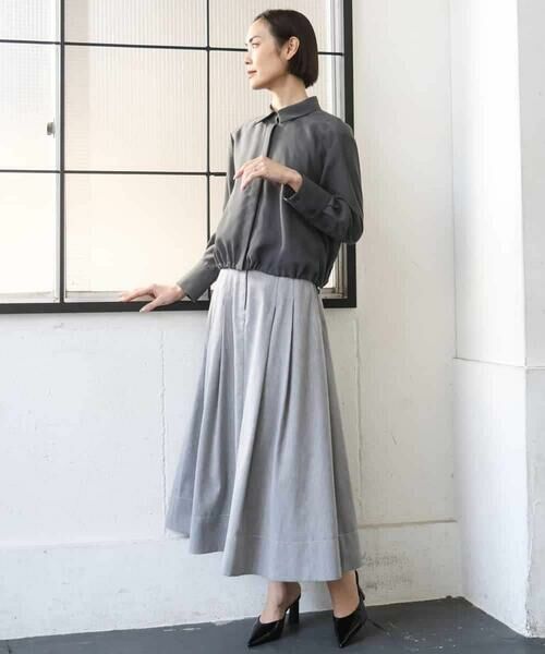 MICHEL KLEIN / ミッシェルクラン シャツ・ブラウス | シアータッチ ドローストリングシャツブラウス | 詳細12