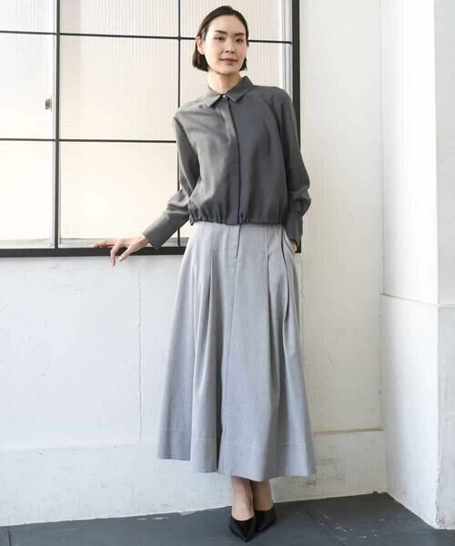 MICHEL KLEIN / ミッシェルクラン シャツ・ブラウス | シアータッチ ドローストリングシャツブラウス | 詳細13