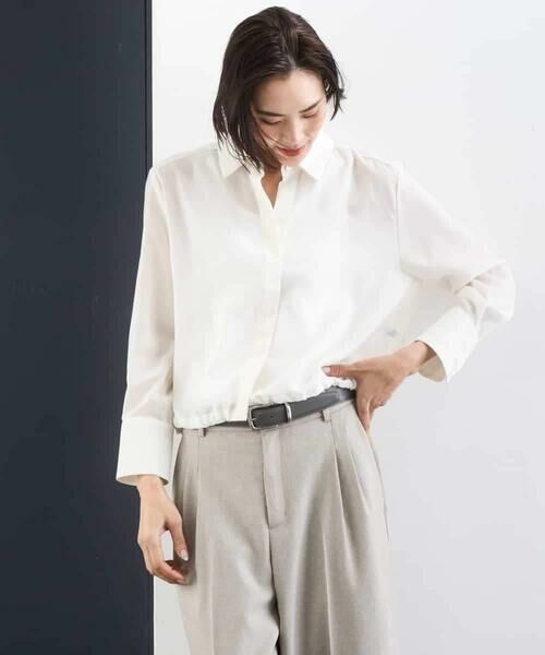 MICHEL KLEIN / ミッシェルクラン シャツ・ブラウス | シアータッチ ドローストリングシャツブラウス | 詳細4