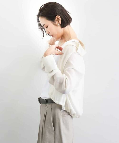 MICHEL KLEIN / ミッシェルクラン シャツ・ブラウス | シアータッチ ドローストリングシャツブラウス | 詳細6
