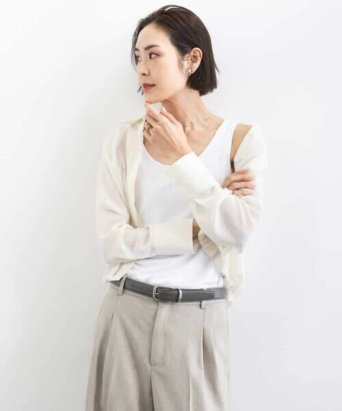 MICHEL KLEIN / ミッシェルクラン シャツ・ブラウス | シアータッチ ドローストリングシャツブラウス | 詳細7
