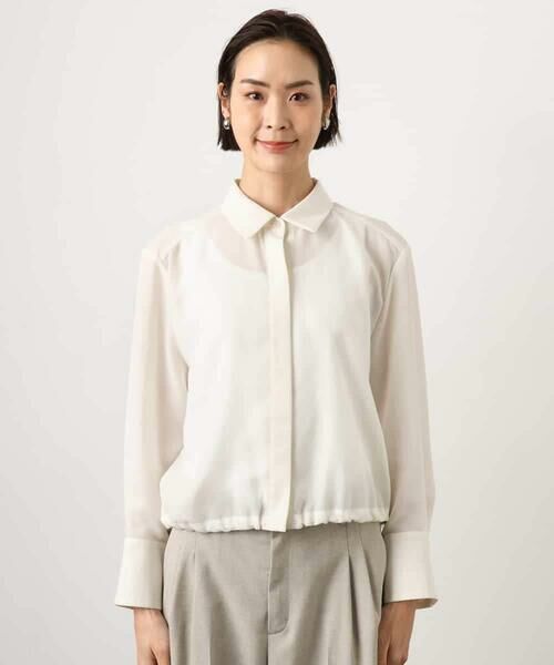 MICHEL KLEIN / ミッシェルクラン シャツ・ブラウス | シアータッチ ドローストリングシャツブラウス | 詳細16